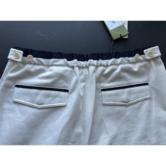 Gucci Double G Embroidery Men’s Short Pants White 32 US/48 Eu 746847 NWT $1250 - Picture 7 of 14